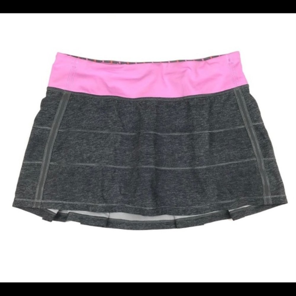 Lululemon Pace Rival ll Skirt Grey pink sz 6 tennis golf pickleball - Picture 4 of 6